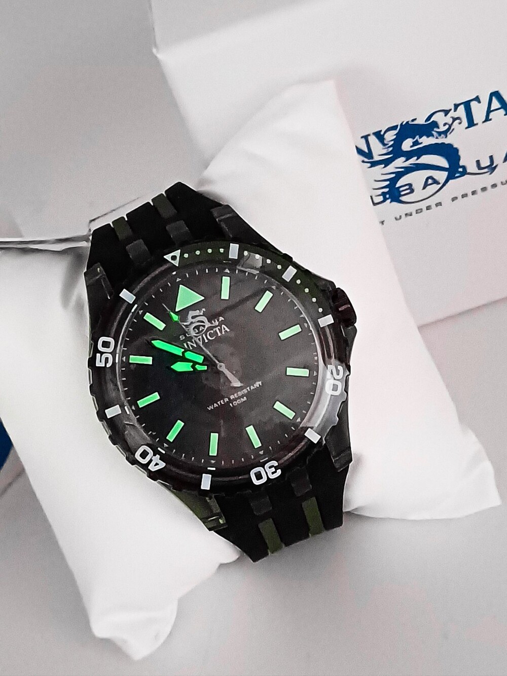 New Flame Infused Crystal Pro Dive Luminescent 100M 44MM SubAqua SportsWatch